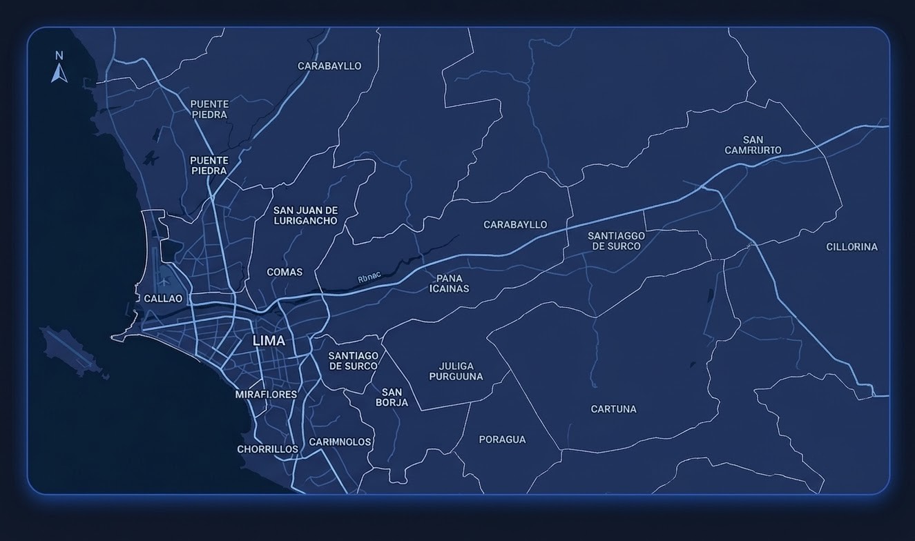 Mapa de Cobertura en Lima y Callao